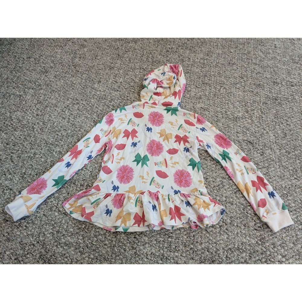 Posh Peanut Full Zip Hoodie Ruffle Cheerleader Bamboo Viscose Girls 7/8 - Picture 6 of 7